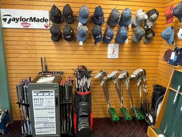 Pro shop golf clubs and apparel